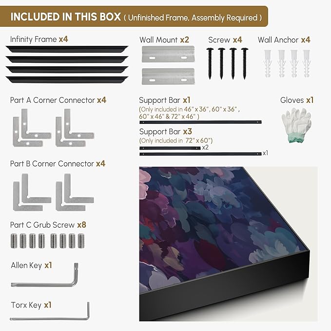 SIGNWIN 60"x72" Extra Large Framed Wall Art Bold Peony Bloom in Colorful Impressionist Style, Lush Floral for Home Living Room Bedroom Decor (Frame Assembly Required)