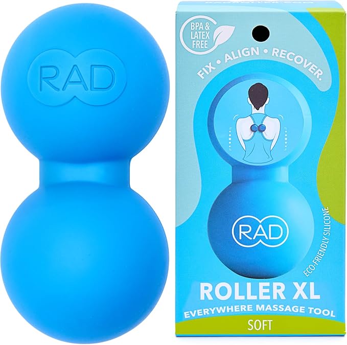 RAD XL Peanut Massage Ball – High Density Yoga Deep Tissue Roller Ball – Myofascial Release for Back, Neck, Feet, Psoas & Spine – Suboccipital & Thoracic Trigger Point Therapy