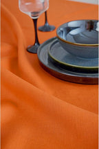 Solino Home Linen Table Runner 36 Inches - 100% Pure Linen Persimmon Orange Table Runner 14 x 36 Inch Ideal for Dresser and Coffee Tables - Fall, Autumn, Halloween, Thanksgiving - Fete
