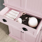 ARTPOWER 72" Tall Kitchen Pantry Storage Cabinet with Drawer and Adjustable Shelves, Pantry Cabinet for Kitchen, Bathroom or Hallway, Pink