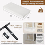fuqing Floating Shelves for Wall, Bathroom Shelf Wall Mounted for Storage, Shelves with Invisible Bracket for Bedroom, Kitchen, Living Room, Farmhouse Small Book Shelf, 16 Inch Set of 2, White