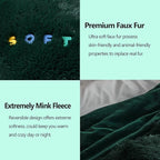 GONAAP Fuzzy Faux Fur Throw Blanket Queen Size Forest Green Super Soft Cozy Plush Fuzzy Shaggy Blanket for Couch Sofa Bed (Forest Green, Queen(90"x90"))