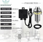 SinkTop Air Switch Kit (Long Full Brass Button) for Disposal, Dual Outlet, (Brushed Nickel)
