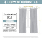 ChrisDowa Grommet Room Darkening Curtains for Bedroom and Living Room - 2 Panels Set Thermal Insulated Blackout Curtains (Sky Blue, 52W x 72L )