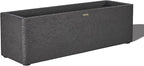 31 Inch Rectangular Concrete Planter,Durable All-Weather Use with Drainage Holes,Large Rectangular Planter for Outdoor Indoor Plants