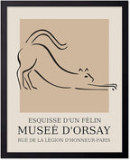 Poster Master Vintage Poster - Retro Minimalist Print - Gift for Artist, Housewarming - Cat, Line Drawing, Sketch, Abstract - Wall Decor for Living Room, Bedroom, 16x20 Black Framed