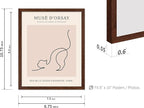 Poster Master Vintage Poster - Retro One Line Cat Drawing Print - Cat Art - Minimal Gift for Men, Women, Animal Lover - Abstract Wall Decor for Home, Office, Bedroom, 11x14 Brown Framed