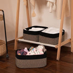 Storage Baskets for Organizing 3 Pack, Woven Baskets for Shelves, Closet Organizer Bins Empty Gift Basket Toy Storage for Toys, Books, Towels, Clothes, 15"x11.42"x6.7", Black & Yellow