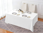 Surmente White Rectangle Tablecloth 90 x 132-inch Rectangular Polyester Table Cloth for Weddings, Banquets, or Restaurants