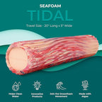 Oceanfoam Tidal Roller - Cotton Candy - Muscle Massage Foam Roller for Back Pain & Stretching - Firm and Ergonomic Wide Wave Textured - Yoga, Athletics, & Wellness - Full Size, 20" x 5"