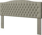Velvet Upholstered Headboard King/Cal King Size Latest Model Wall Mount, Bed Frame Mount, Featuring High-Density Sponge Padding, Luxury Texture Easy Assembly and Style-Taupe