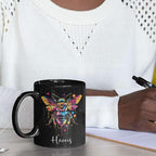 Personalized Black Bee Coffee Cup - Customized Ceramic Mug for Christmas, Gift for Brother Sister - Custom Animal Cup 11oz 15oz, Unique Animal Lover Gift