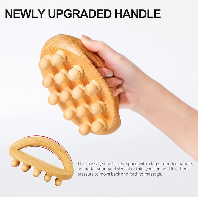 AiRelax Wood Therapy Massage Tools,Wooden Massage Body Brush for Cellulite Remover,Itchy Skin Relief,Body Shaping,Professional Maderoterapia Kit Meridian Pressure Brush,Lymphatic Drainage Massager