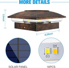 VOLISUN Solar Post Cap Light Outdoor 12pack,Solar Deck Fence - Post Lights Waterproof for 4x4 Wooden/4x4 Vinyl, with Warm White/Cool White for Garden/Patio/Porch