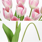 Artificial Tulips Flowers – 20" Long Stem Faux Tulips, 10PCS Real Touch Fake Pink Tulip for Vase, Farmhouse, Kitchen, Spring & Wedding Home Decor
