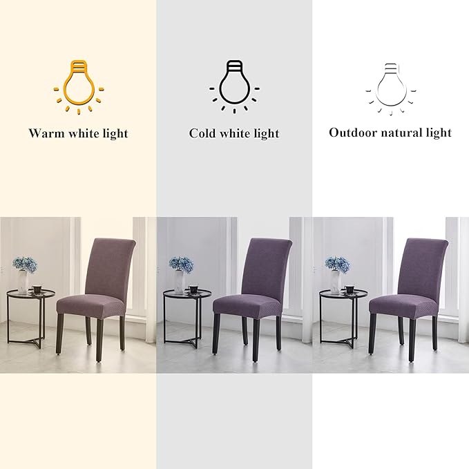 Joccun Chair Covers for Dining Room Set of 2, Dining Chair Slipcovers Stretch Dining Room Chair Covers Seat Protector,Washable Parsons Chair Cover for Home,Hotel(Grapeade,2 Pack)