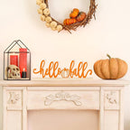 COCHIE Metal Hello Fall Sign, Orange Fall Decorations for Home, Office, Shelf, Mantel, Indoor, Autumn Decoration, Pumpkin Decor (Autumn B)