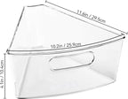 Oubonun Lazy Susan Organizers Set of 6, 11.6’’ x 10.2’’ x 4.1’' Plastic Transparent Kitchen Cabinet Storage Bins with Handle, 4.1" Deep Container, 1/8 Wedge - Food Safe, without BPA