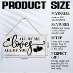 All Of Me Loves All Of You Wall Decor, Rustic Hanging Wooden Sign, Vintage Wooden Plaque, Modern Master Bedroom Sign, Love Quotes Wall Hanging Decor, Farmhouse Wall Decor, 11.8 * 5.9 Inch