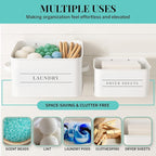 Metal Dryer Sheet Holder with Lid – Set of 2 Storage Bins for Laundry Room Organization & Home Decor – Classic White Metal Organizers and Containers with Lids - Sheet Organizers and Storage