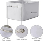 TheWarmHome Fabric Storage Bin, Large 1 Pack 15.7L*11.8W*8.3H Storage Basket for Home Storage and Organization, Shelf Basket with Cover for Living Room Bedroom Closet（White