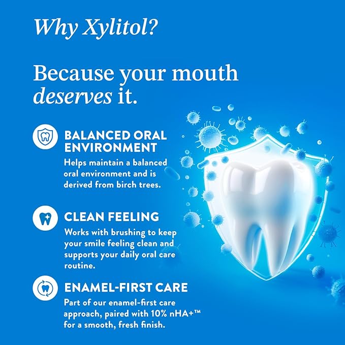 Mouthology 10% Nano Hydroxyapatite Toothpaste (3pk, Fluoride Free), Whitening*, Supports Enamel Care*, Appropriate for Sensitive Teeth*, SLS Free, Xylitol nHA Toothpaste Adults, Mint 4oz (USA Made)