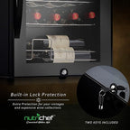 Nutrichef 24 Bottle Wine Fridge | Single Zone Wine Chiller | Adjustable Temperature Control 41°F to 64°F | Ultra Quiet Operation | Wine Cooler For Home & Office | Free Standing 29x16x17 IN