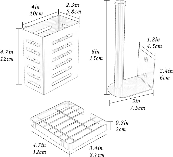 PUSDON Metal Wall Hanging Basket 2 Packs DIY Suitable for Multiple Scenes - Middle Black Guardrail Suit