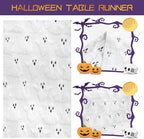 Halloween Table Runner Ghost Soft Plush Faux Fur Halloween Table Runner Hallowee Home Decor, Holiday Kitchen Dining Table Decoration for Home Party Decor 13x72 Inch