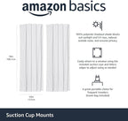 Amazon Basics Portable Blackout Curtain Shade with Suction Cups, 50"W x 78"L, 2-Pack, White