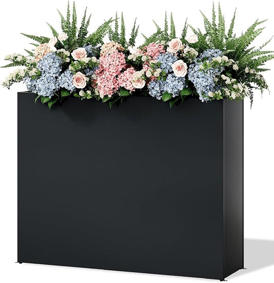 Planter Box Outdoor 38"W x 10.2"D x 30"H- Tall Rectangular Planters for Outdoor Patio/Porch, All-Weather with Anti-dumping Kit, Durable Galvanized Steel, Modern Design for Plants, Flower,Garden