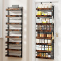 8 Tier Over The Door Pantry Organizer, 2 IN 1 Wall Mount or Metal Hanging Spice Rack for Pantry Organizers and Storage, Seasoning Shelves，Adjustable Basket with Hooks for Kitchen, Bathroom,Laundry