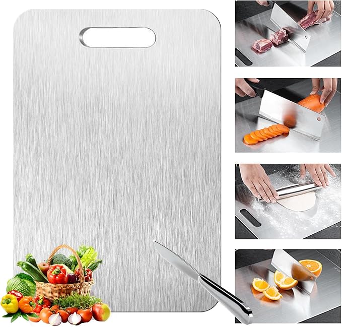 Titanium Cutting Board - 1 pack Titanium Cutting Boards for Kitchen,Double Sided Titanium Cutting Mat（9.25 * 12.99in）