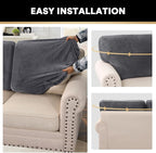PrinceDeco Sectional Couch Covers Velvet Cushion Covers for Sectional Couch Washable Cushion Covers for Sectional Sofa Pet Friendly Sectional Sofa Slipcovers(1 Chaise Back+ 3 Sofa Back,Grey)