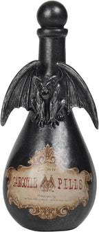 Braxio Gothic Home Decor Potion Bottles - Resin Black Gargoyles Halloween Potion Bottles Room Decor Aesthetic Gift for Women Halloween Prop Accessory Display Bottles 4.25 * 4.25 * 9.5 Inch