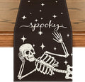 Artoid Mode Spooky Skeleton Spider Bone Halloween Table Runner, Holiday Kitchen Dining Table Decoration for Home Party Decor 13 x 36 Inch