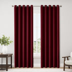 ChrisDowa Burgundyout Curtains 70 inches Wide for Bedroom - 2 Panels Set Extra Wide Grommet Thermal Insulated Room Darkening Curtains for Living Room (Burgundy, 70 x 84 Inch)