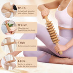 Wood Massage Roller Wood Therapy Massage Tools Body Roller Cellulite Roller Deep Tissue Muscle Roller Wooden Massager for Lymphatic Drainage, Maderoterapia, Muscle Pain Relief(Straight)
