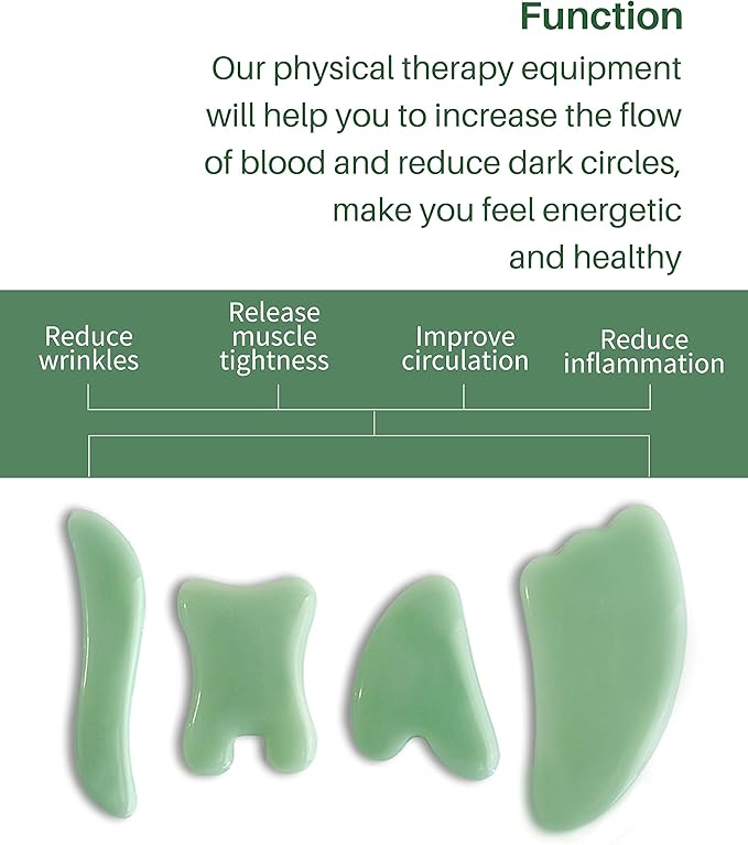 MoHern Gua Sha Massage Tools, 4 Pcs Multi-Shaped Gua Sha Tools for Face & Body