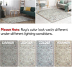 Keen Home Design 8x10 Rug - Machine Washable Area Rug with Non-Slip Backing, Ideal for Living Room, Dining Room, Bedroom - Vintage, Easy Clean, Durable, Low Pile Rug - (8' x 10')