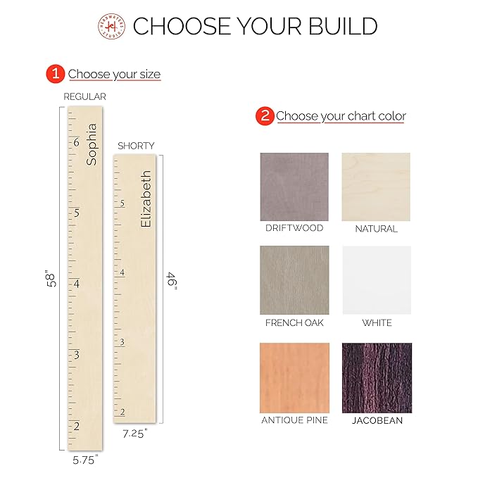 Personalized Growth Chart for Wall - Kids Height Ruler, Wooden Growth Chart for Kids, Wall Ruler for Kids Height Measurement and Height Growth Chart for Home - Kids Sizing Chart
