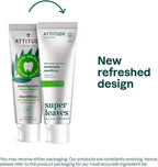 ATTITUDE Fresh Breath Toothpaste with Fluoride, Peppermint Flavor, Vegan & Cruelty-Free, Sugar-Free, Plant & Mineral-Based Ingredients, Clean Oral Care, 4.2 Oz