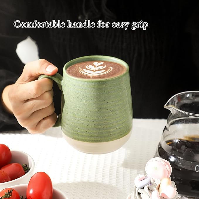 Hasense Coffee Mugs Set of 4, 15 oz Large Porcelain Mugs with Handle for Women Men, Colorful Christmas Coffee Cups for Latte, Tea, Cappuccino, Microwave & Dishwasher Safe