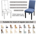 JQinHome 6 Pcs Dining Chair Slipcover,High Stretch Removable Washable Chair Seat Protector Cover for Home Party Hotel Wedding Ceremony (Gray Blue)