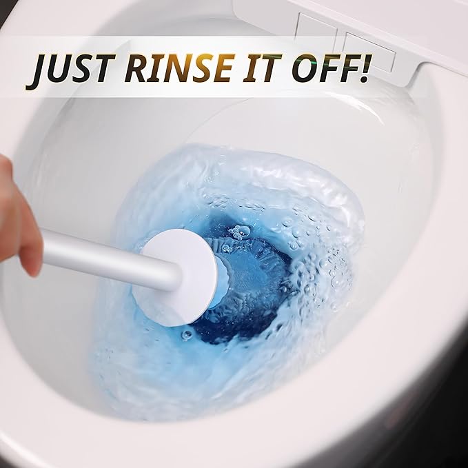 Silicone Toilet Brush and Holder Set with L-Shaped Brush Head, Wall Mounted Toilet Brush Set with Long Non-Slip Handles, Compact Toilet Bowl Cleaner Brush Suitable for RV Trailers & Bathroom (1 Pack)