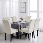 Joccun Chair Covers for Dining Room Set of 6,Dining Chair Slipcovers Stretch Dining Room Chair Covers Seat Protector,Washable Parsons Chair Cover for Home,Hotel,Banquet(Ivory,6 Pack)