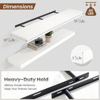 Heimlove 55 Inch Floating Shelves for Wall,10 Deep 10 Deep Large White Wall Shelf with Heavy Duty Brackets,Mounted Storage & Display Shelves for Bedroom,Living Room,Kitchen,Office,Set of 2