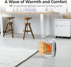 Comfort Zone Oscillating Indoor Space Heater, Portable, Ceramic, Electric, Energy-Efficient, Adjustable Thermostat, Tip-Over Switch, Overheat Protection, Ideal for Home, Bedroom, Office, 1500W, CZ449E
