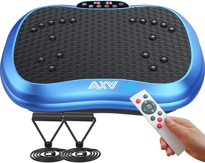 AXV Vibration Plate Exercise Machine Whole Body Workout Portable Mini Vibrate Fitness Platform Lymphatic Drainage Machine for Weight Loss Shaping Toning Wellness Home Gyms Workout (Mini)