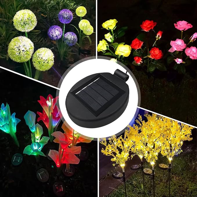 Solar Lantern Light Replacement Top for Flower Light ,LED Solar Panel Lantern Lid Replacement Part for Outdoor Flower DIY Garden Patio Decor (2PCS)